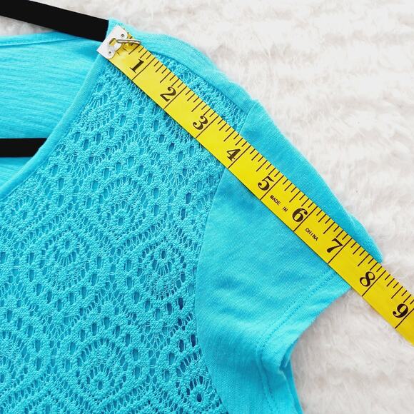 T-Shirt Size PXL Aqua Lace Whimsycore Light Academia Couquette Office Siren Y2K - Picture 6 of 11